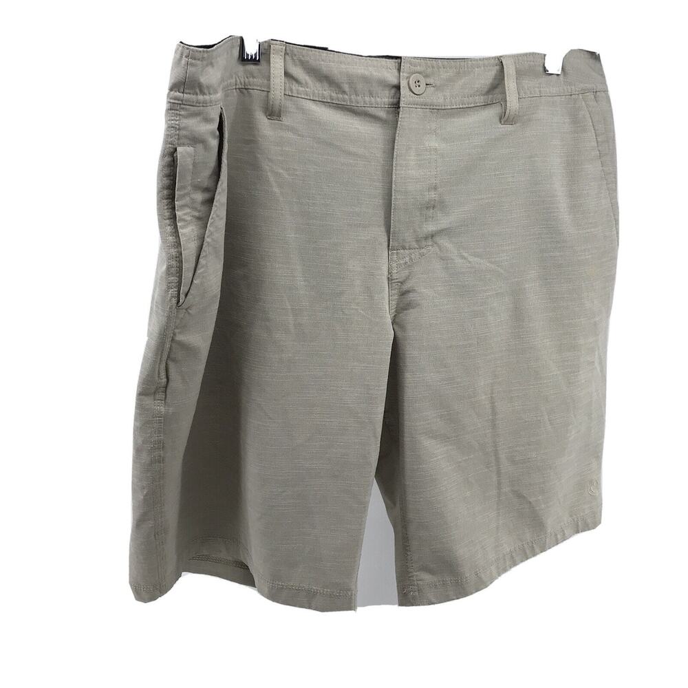 Hang Ten Mens Light Weight Stretch Shorts Size 36 Flat Front Beige
